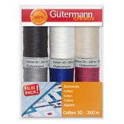 Cotton 30 Sewing Thread Set of 6 x 300m